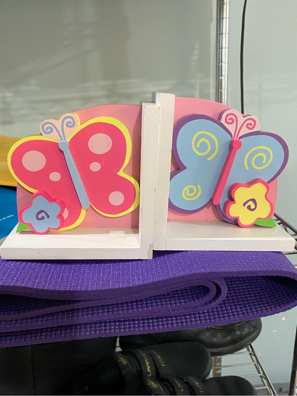 Kids Butterfly Bookends - Pink & Light Blue